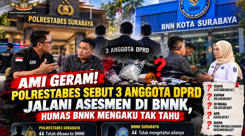 AMI Geram! Polrestabes Sebut 3 Anggota DPRD Jalani Asesmen di BNNK, Humas BNNK Mengaku Tak Tahu